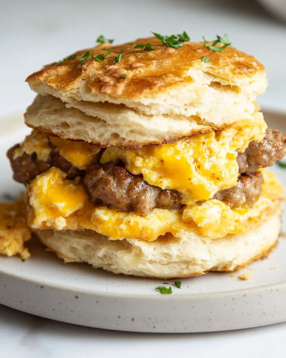 Ultimate Homemade Sausage, Egg, and Cheese Biscuits shot