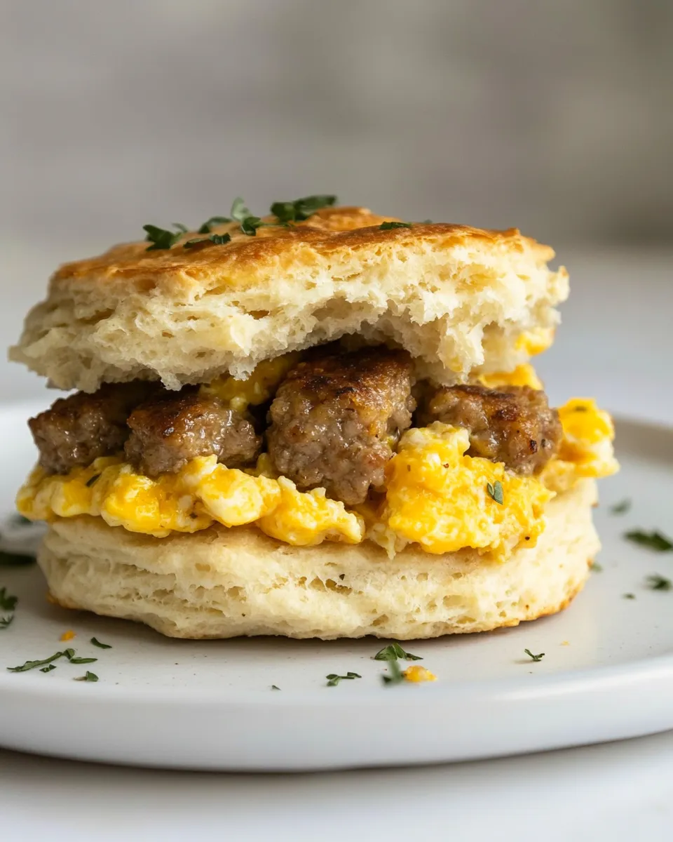 Savory Homemade Sausage, Egg, and Cheese Biscuits shot