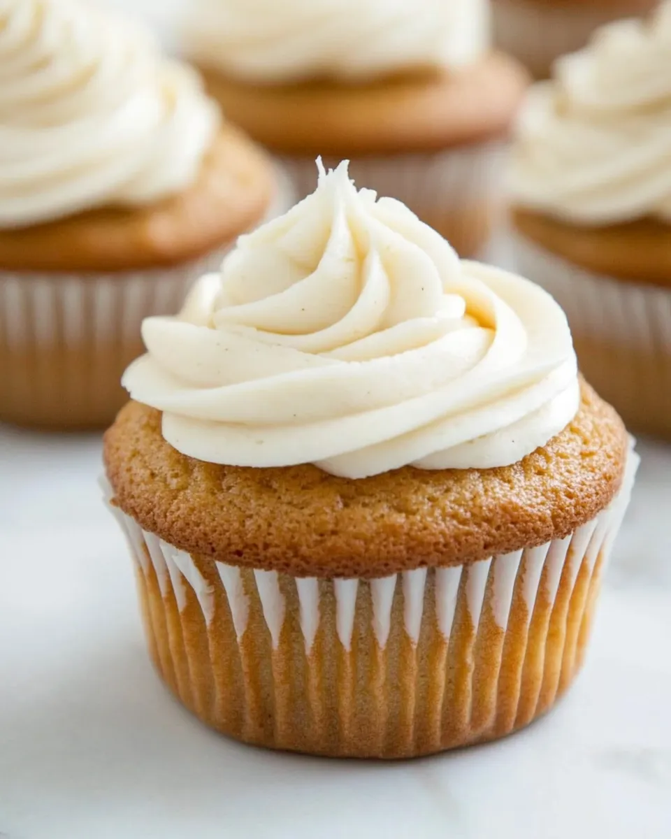 Easy Honey Cupcakes with Vanilla Frosting shot