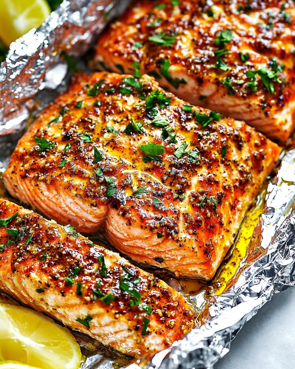 Easy Honey Mustard Salmon In Foil image