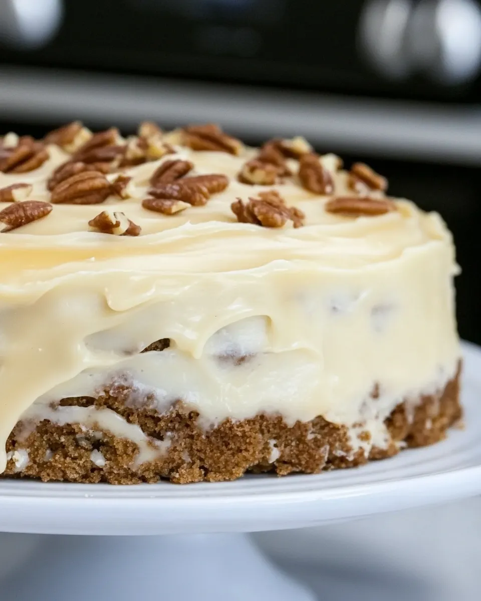 Easy Hummingbird Cake with Caramel Icing shot