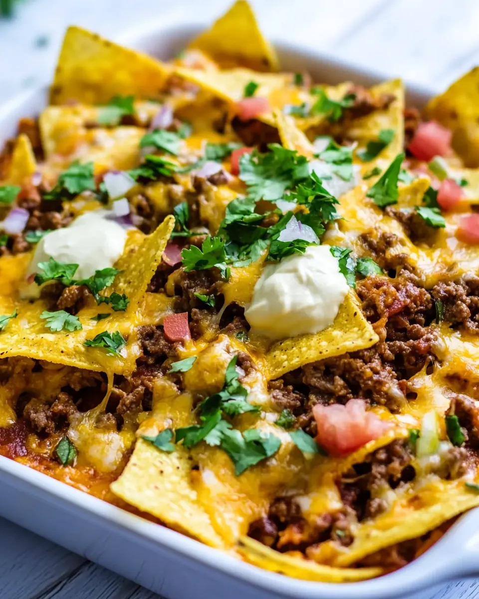 Delicious Instant Pot Cheesy Beef Nachos shot
