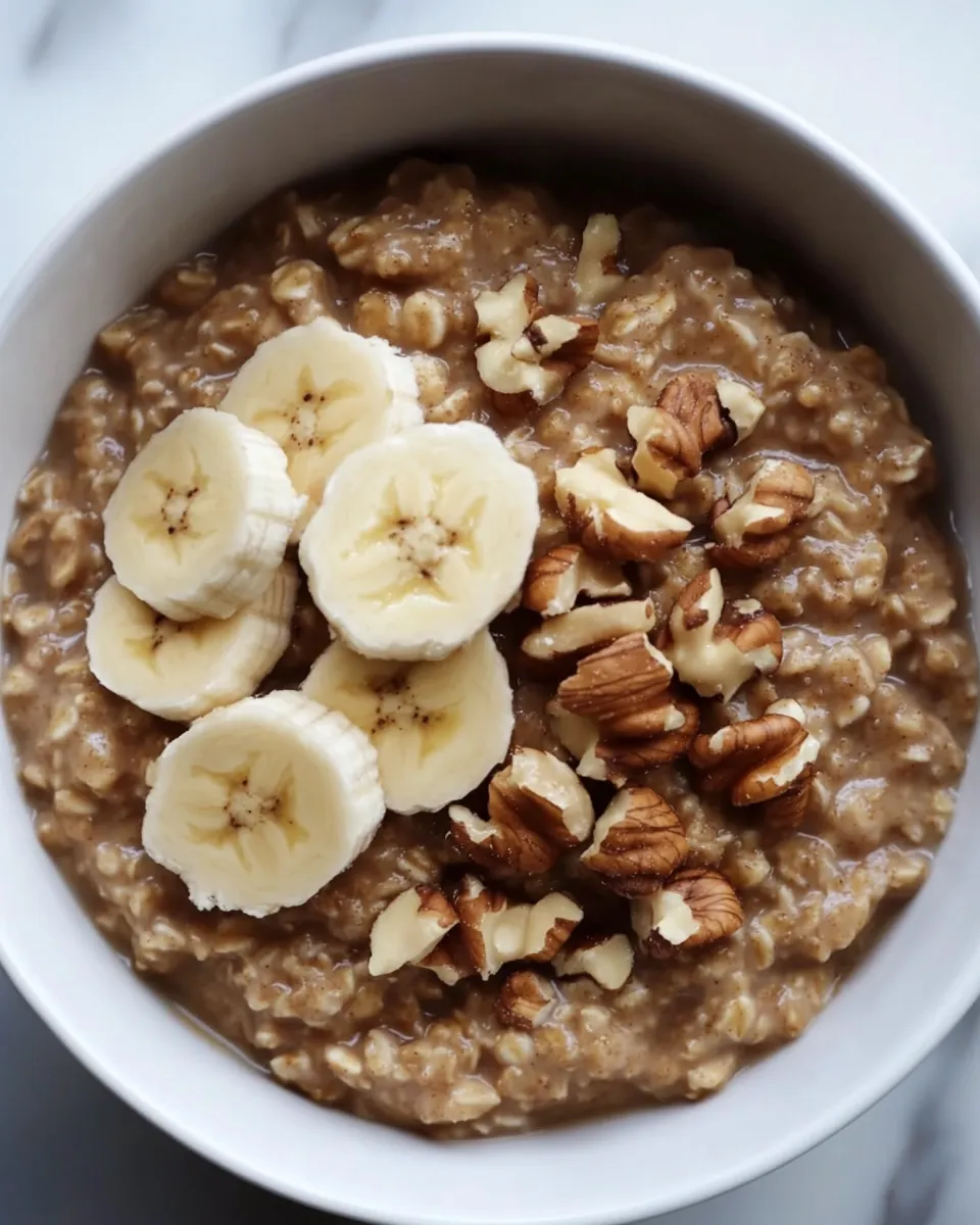 Quick Instant Pot Omega-3 Banana Walnut Steel Cut Oats shot