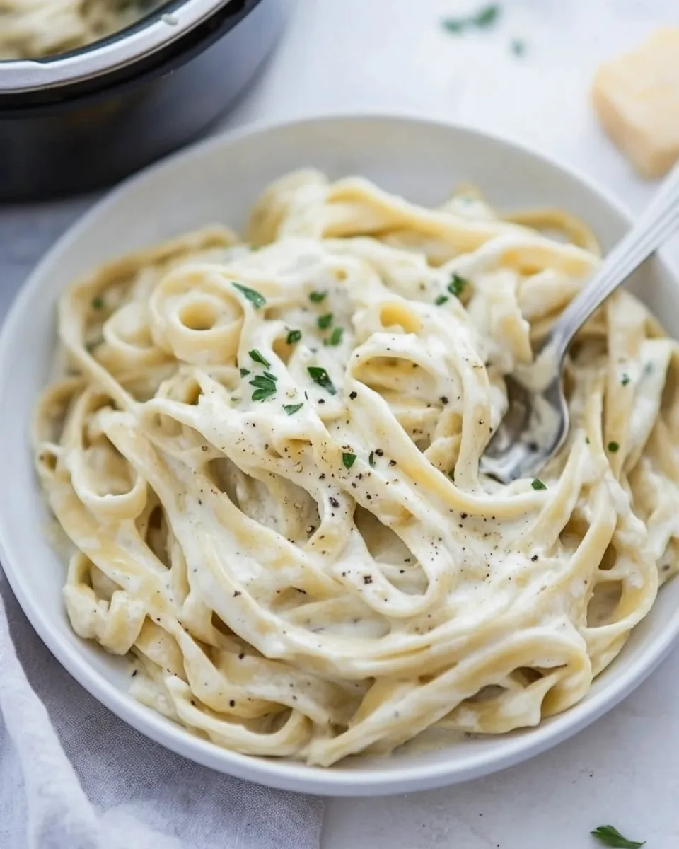 Easy Instant Pot Skinny Fettuccine Alfredo recipe photo