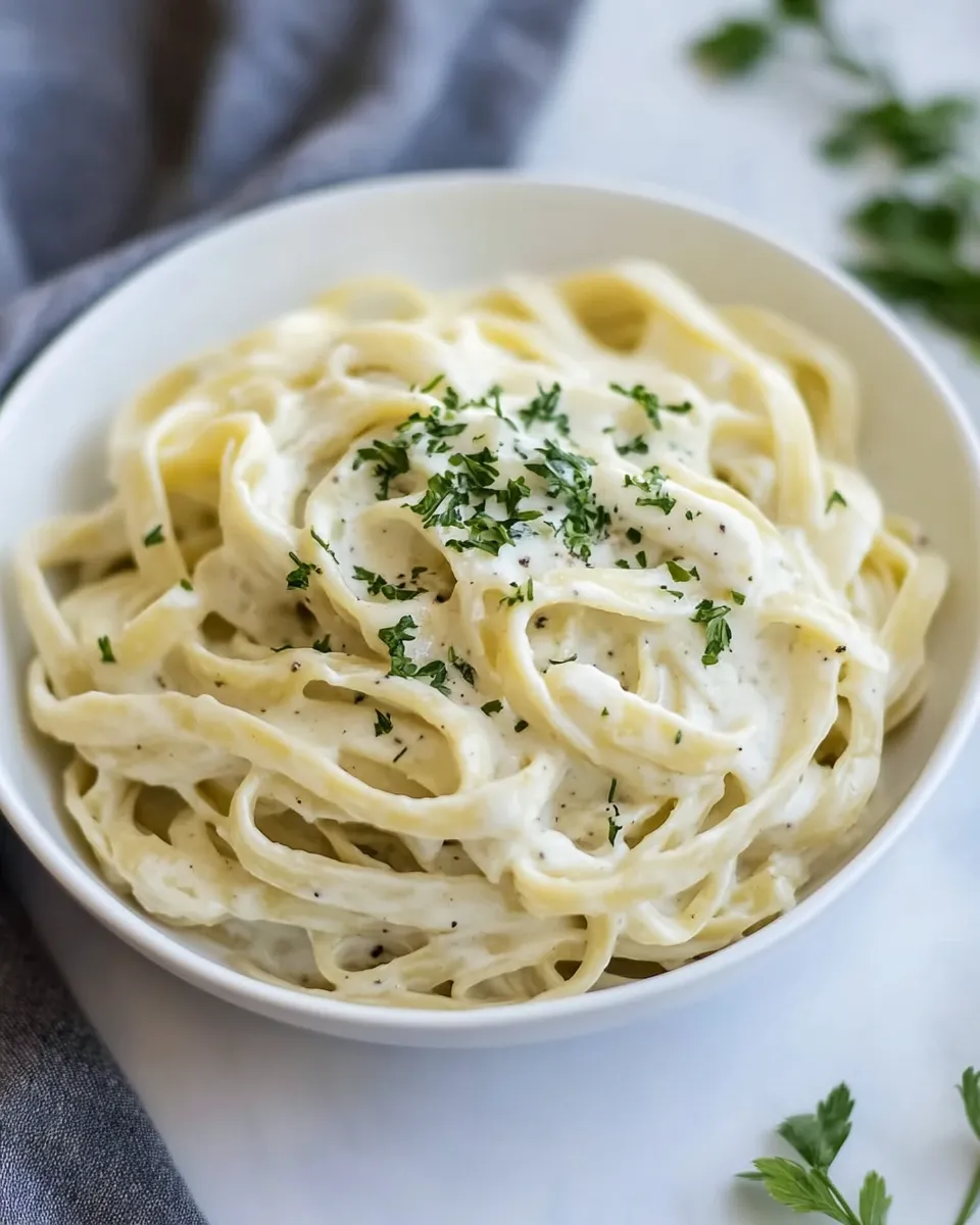 Delicious Instant Pot Skinny Fettuccine Alfredo shot