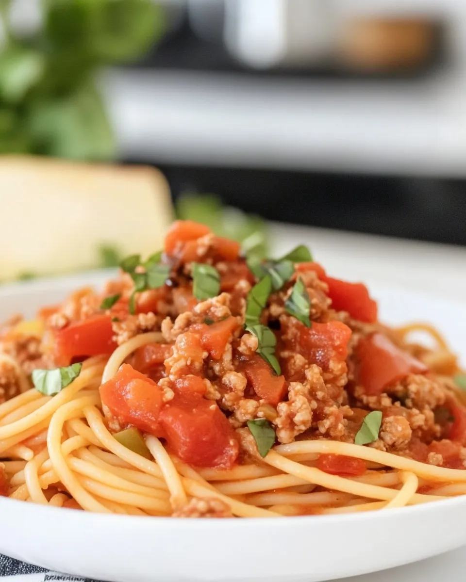 Easy Italian Style Ground Turkey Spaghetti photo