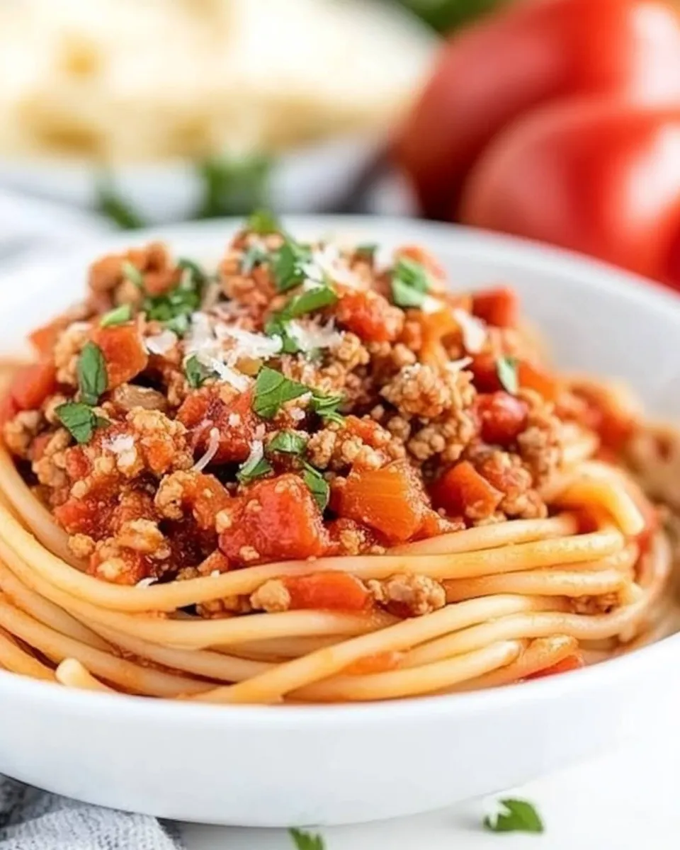 Healthy Italian Style Ground Turkey Spaghetti recipe photo