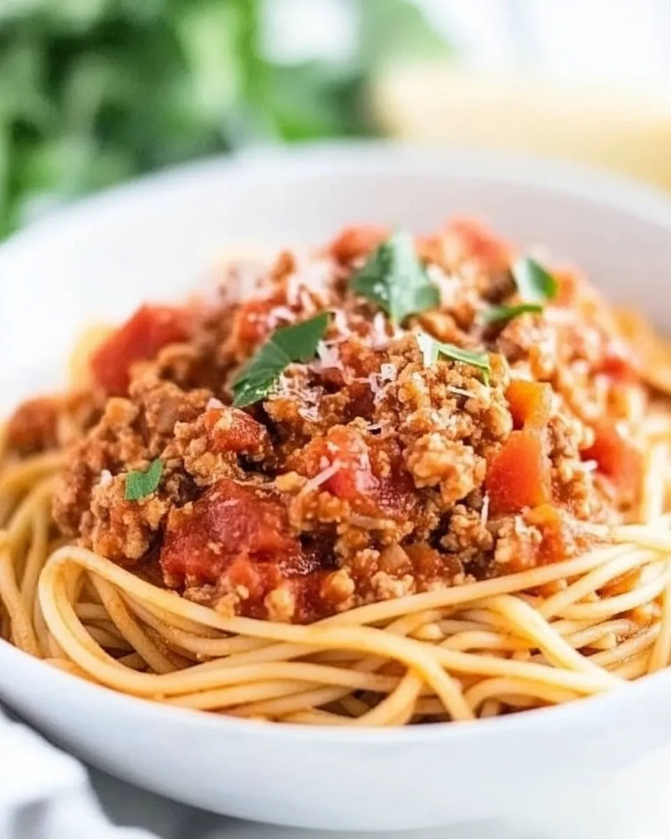 Quick Italian Style Ground Turkey Spaghetti dish photo