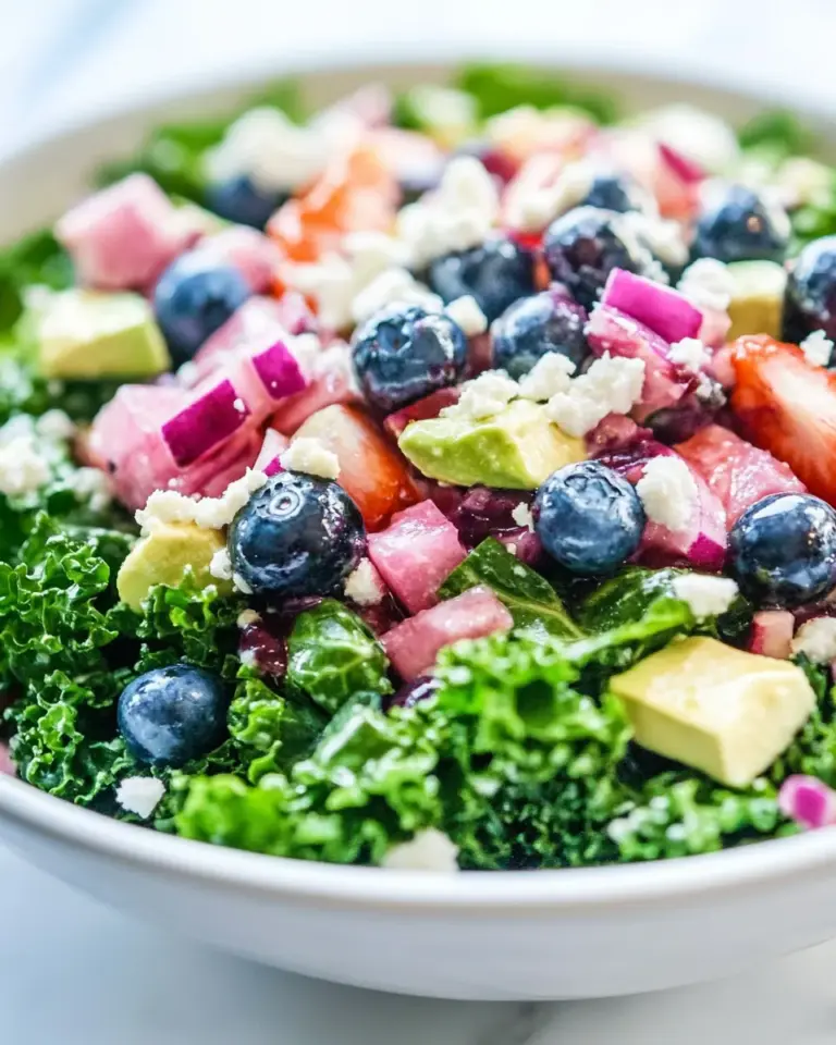 Homemade Kale Salad with Blueberry Vinaigrette photo