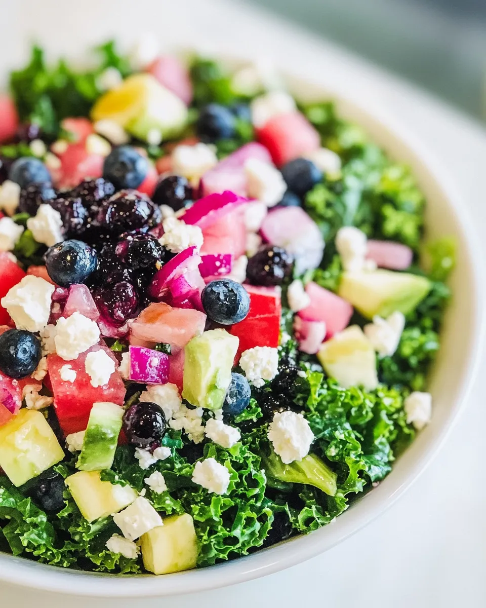 Delicious Kale Salad with Blueberry Vinaigrette image