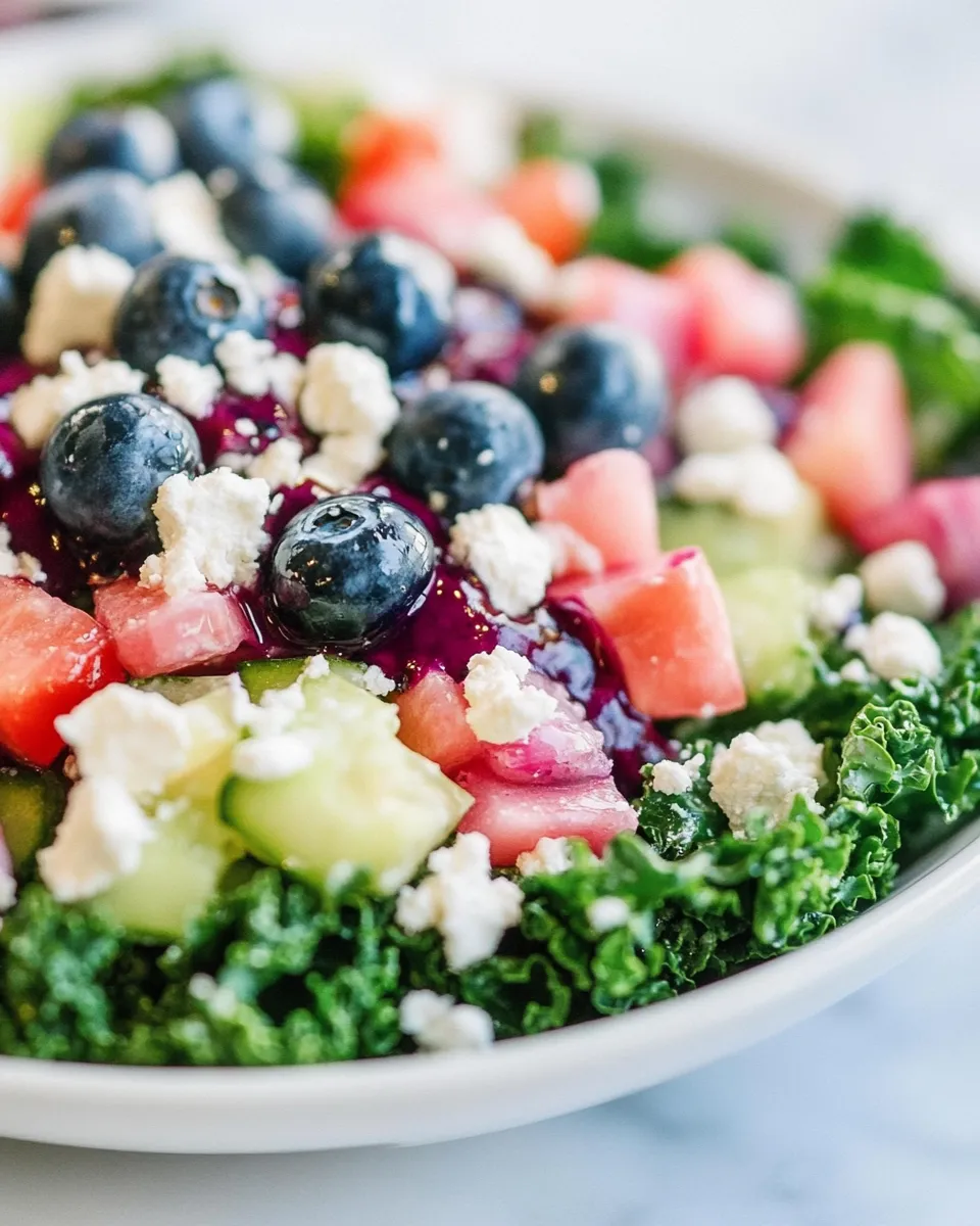 Easy Kale Salad with Blueberry Vinaigrette recipe photo