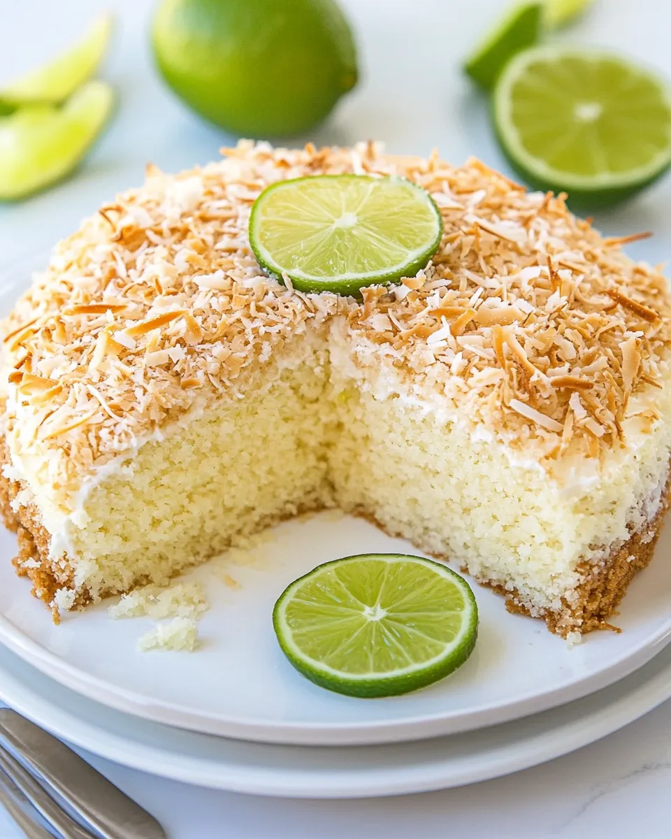 Homemade Key Lime Coconut Cake photo