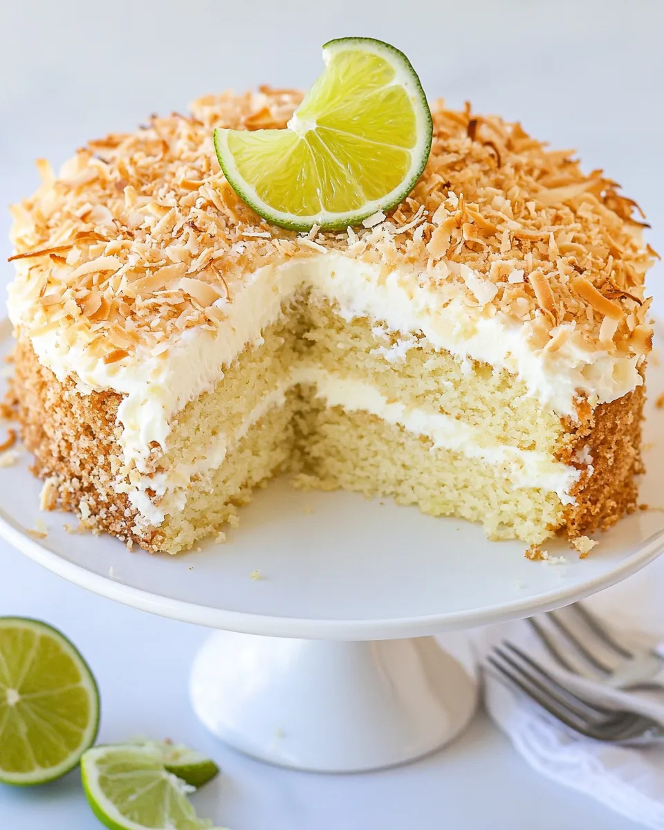 Classic Key Lime Coconut Cake image