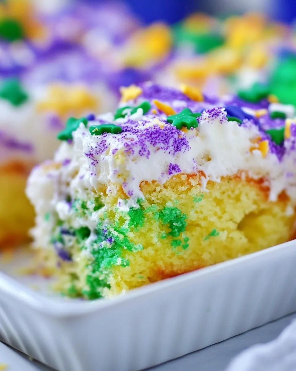 Classic King Cake Poke Cake Recipe image