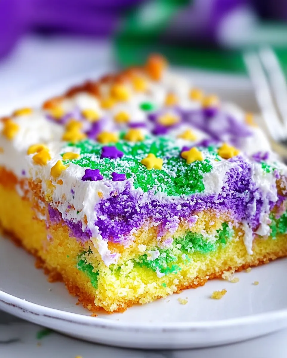 Easy King Cake Poke Cake Recipe shot