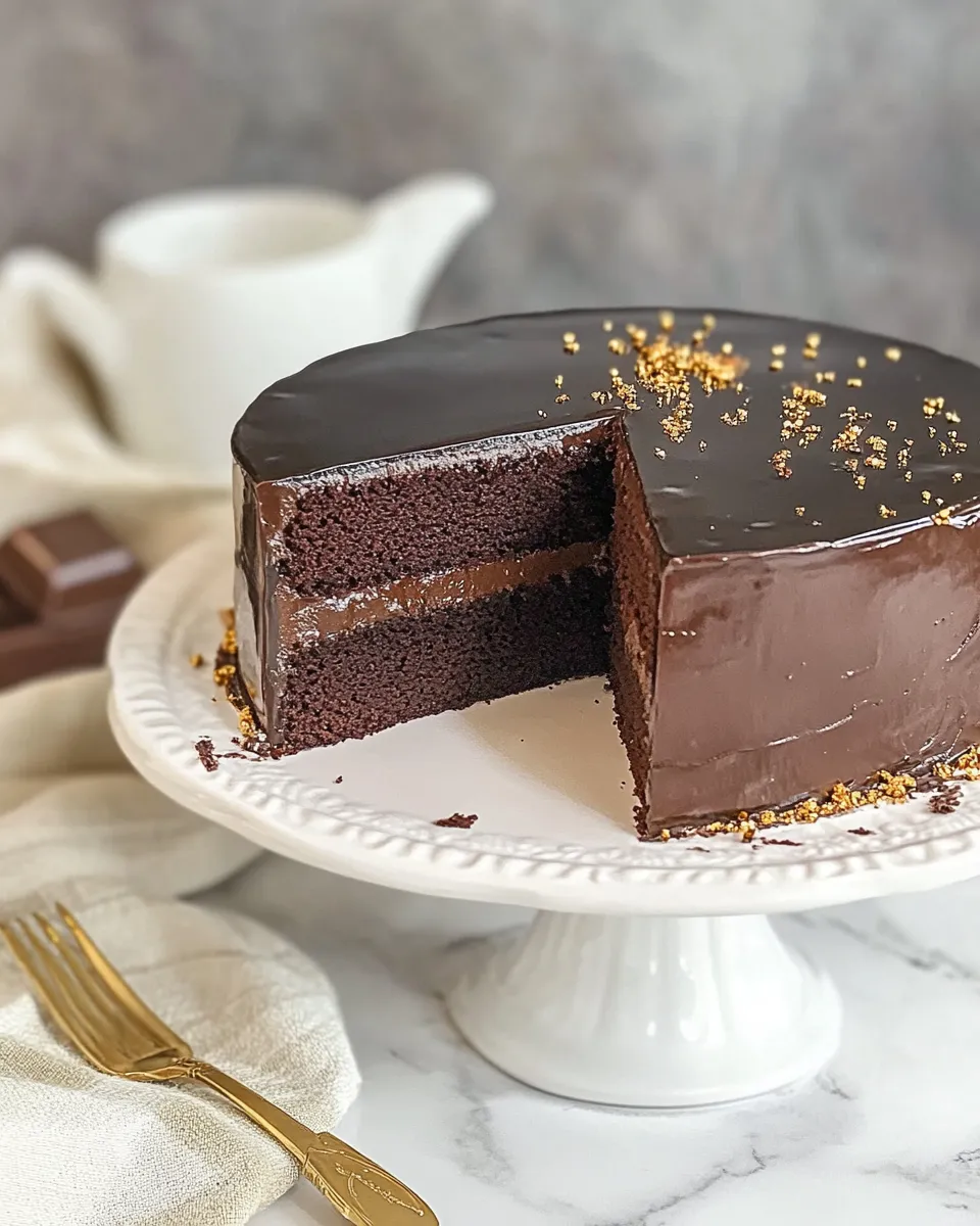 Easy Layered Chocolate Mirror Cake recipe photo