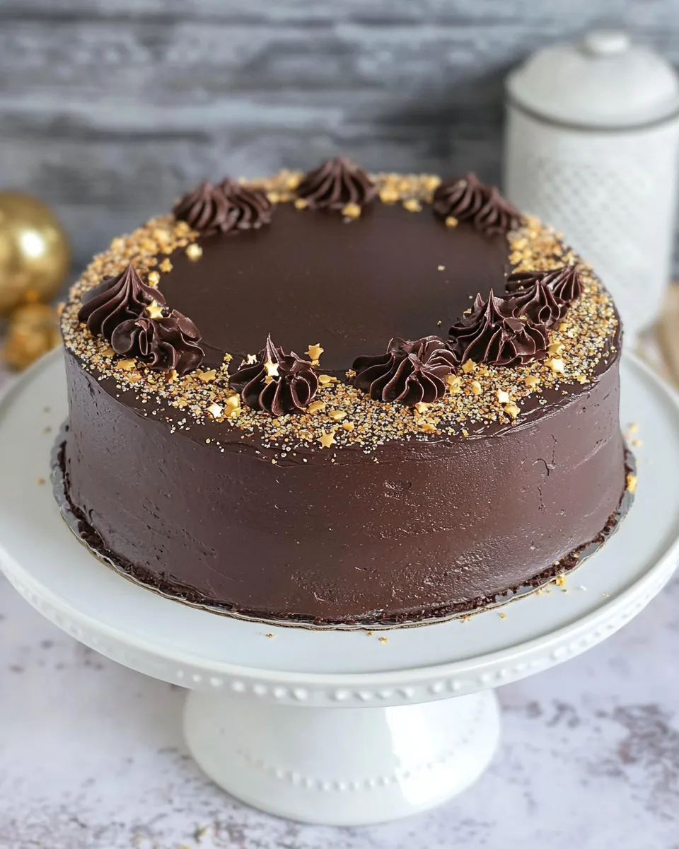 Delicious Layered Chocolate Mirror Cake shot