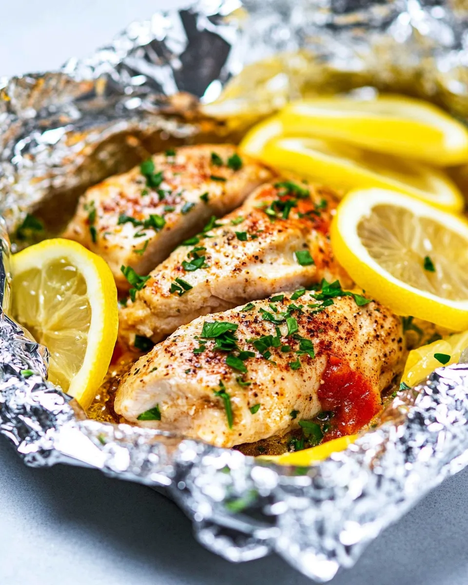 Delicious Lemon Chicken Foil Packets shot