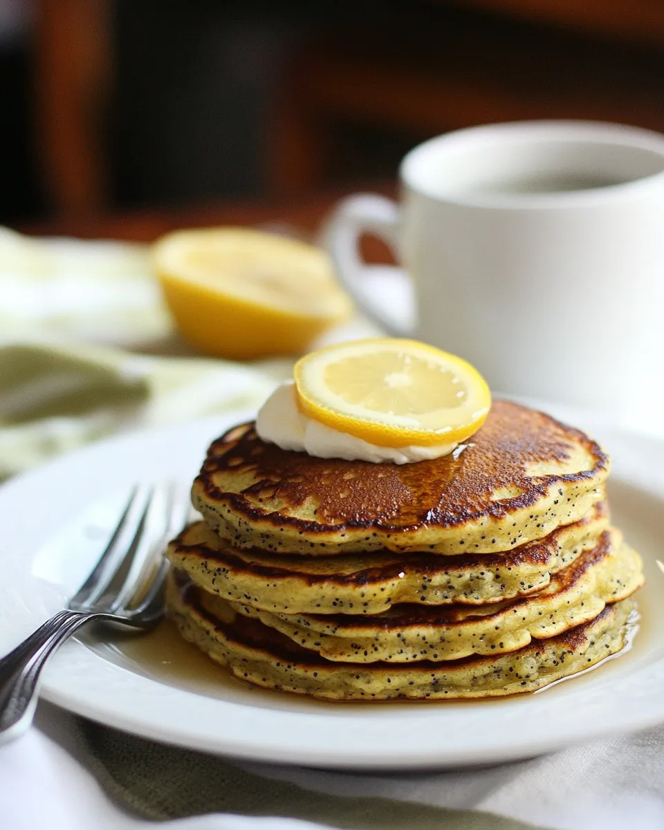 Healthy Lemon Poppy Seed Coconut Flour Pancakes recipe photo