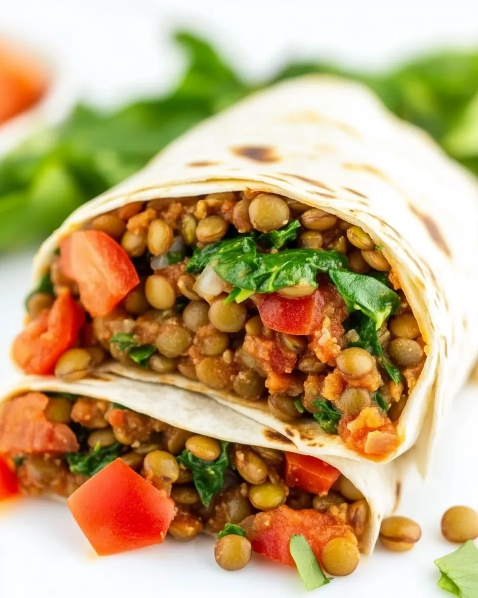 Homemade Lentil Spinach Burritos (Easy, Vegan!) photo