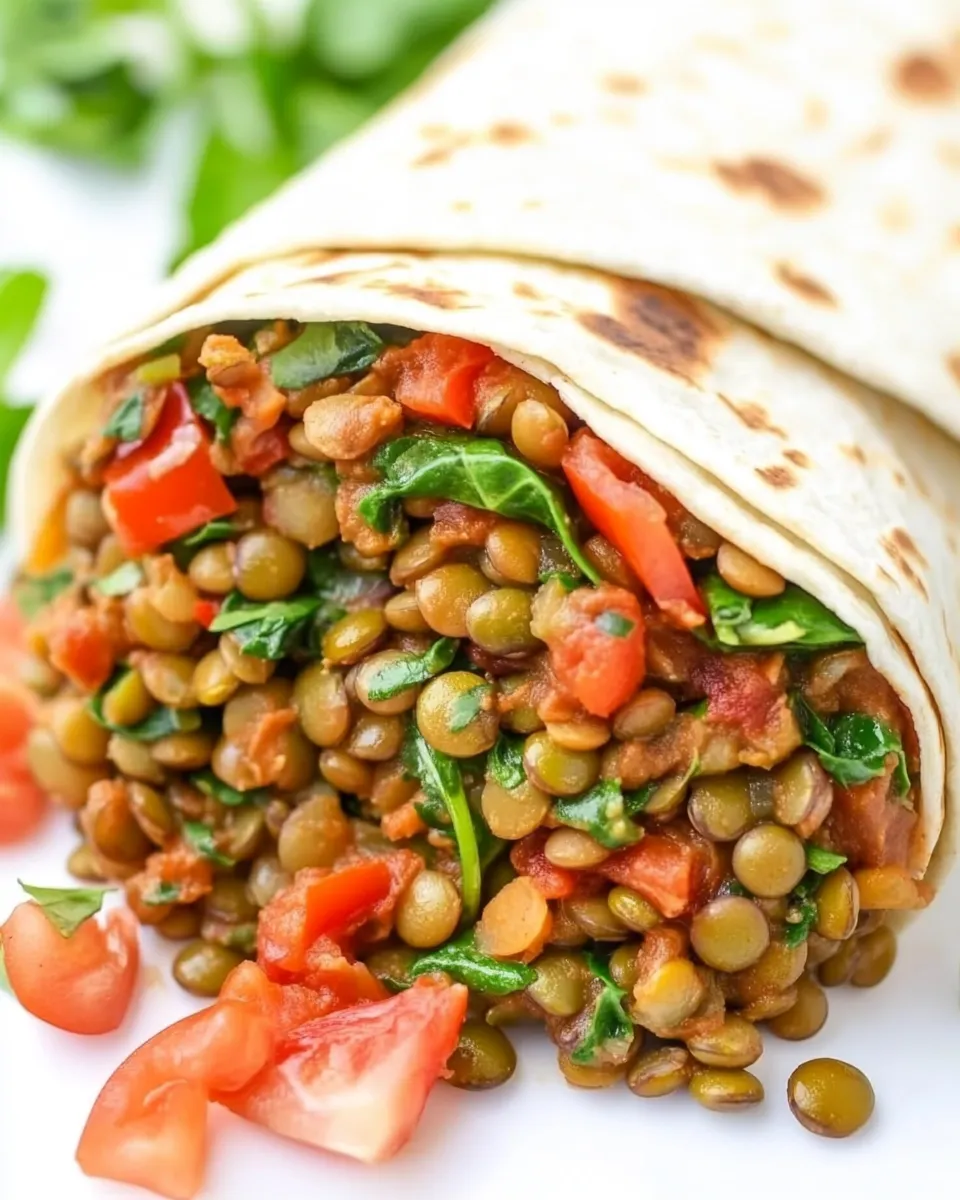 Delicious Lentil Spinach Burritos (Easy, Vegan!) image