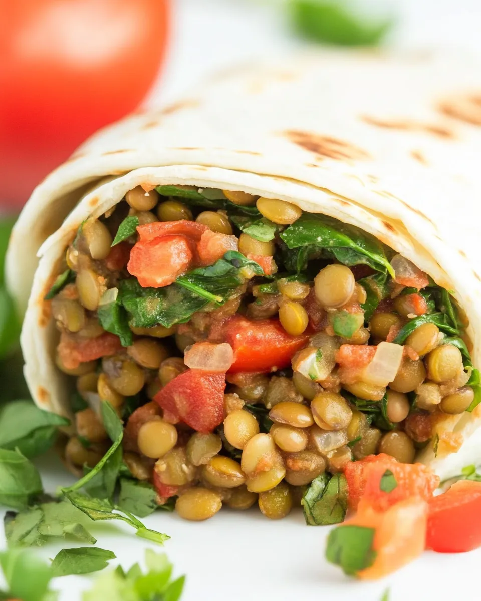 Healthy Lentil Spinach Burritos (Easy, Vegan!) shot