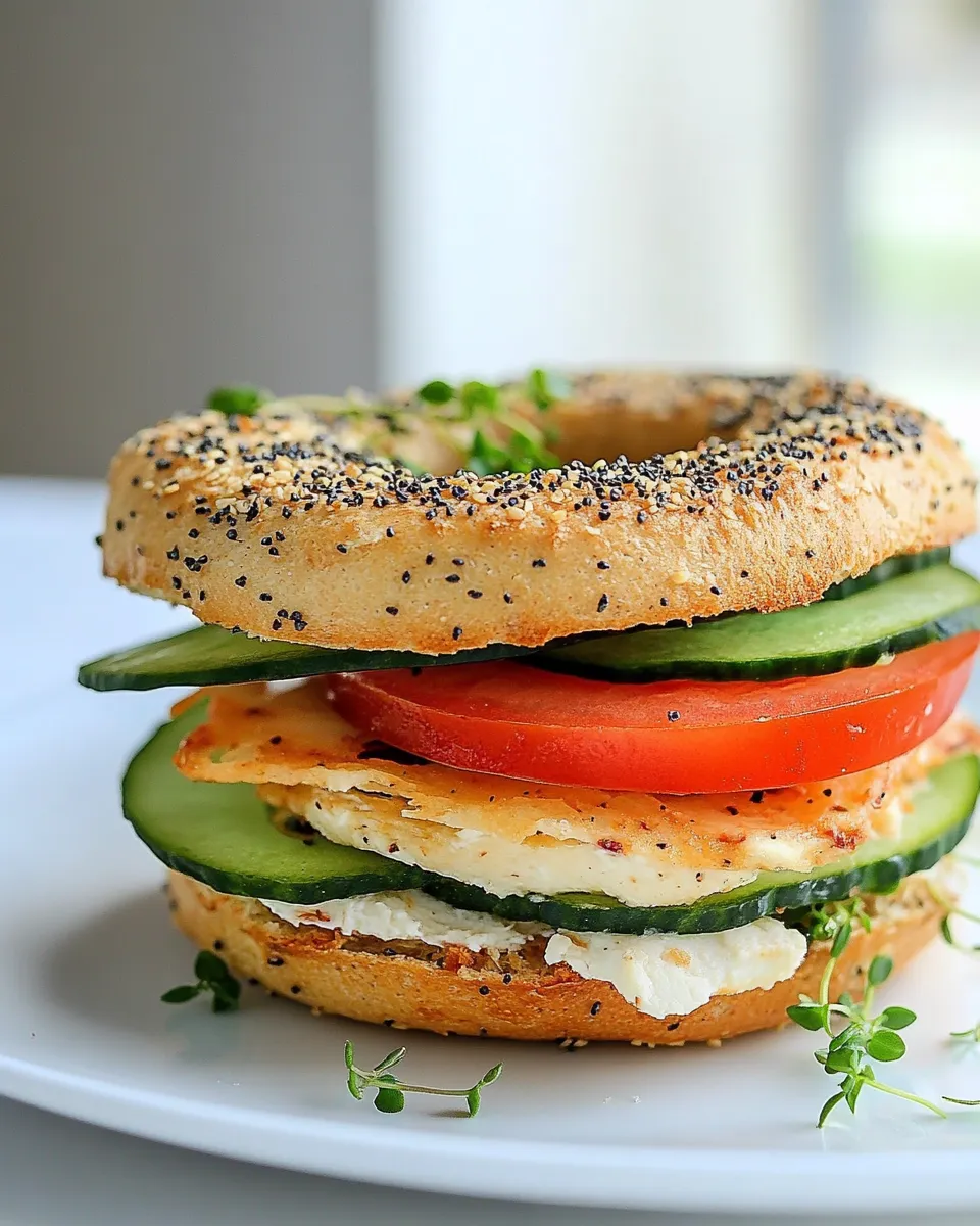Homemade Low Carb Bagel Sandwich photo