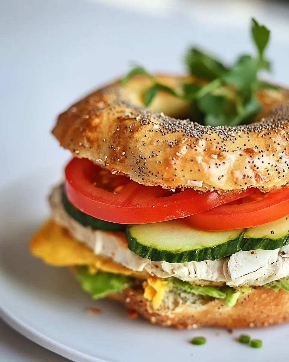Delicious Low Carb Bagel Sandwich shot