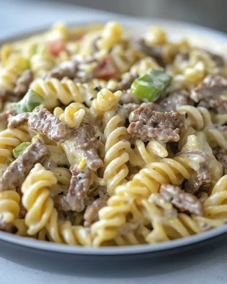 Homemade Macro Friendly Cheesesteak Pasta photo
