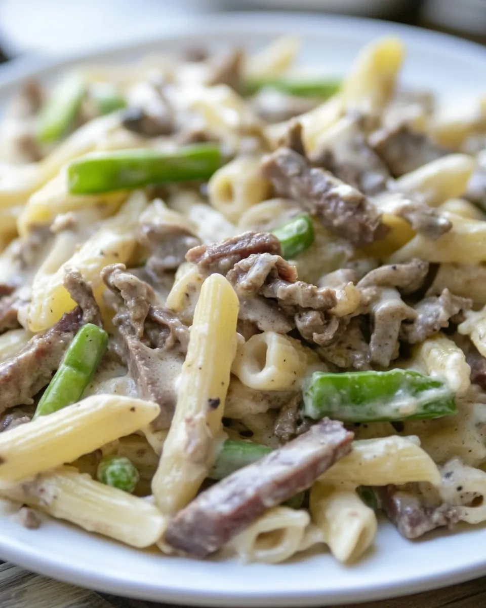 Classic Macro Friendly Cheesesteak Pasta image