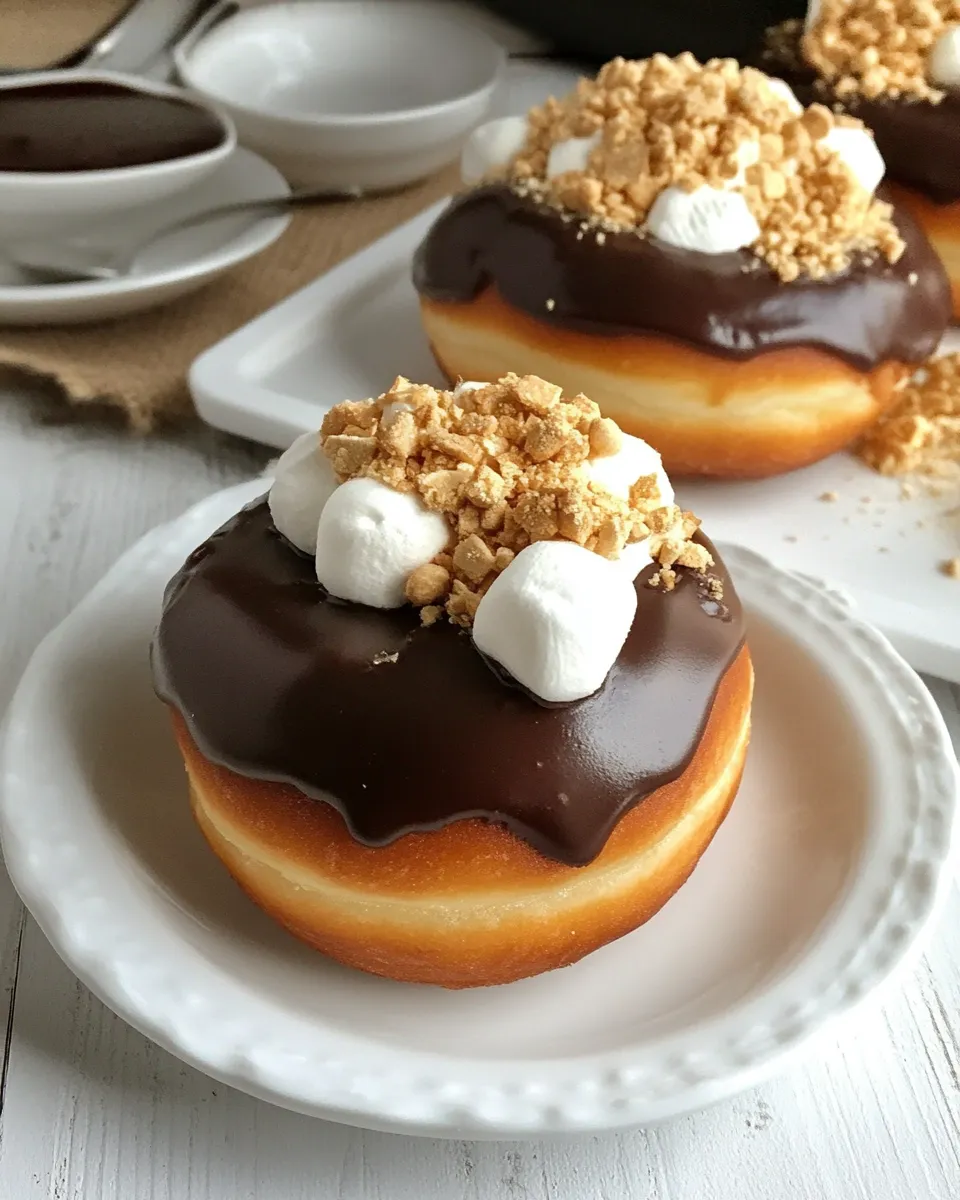 Easy Marshmallow Cream Filled Smores Doughnuts shot