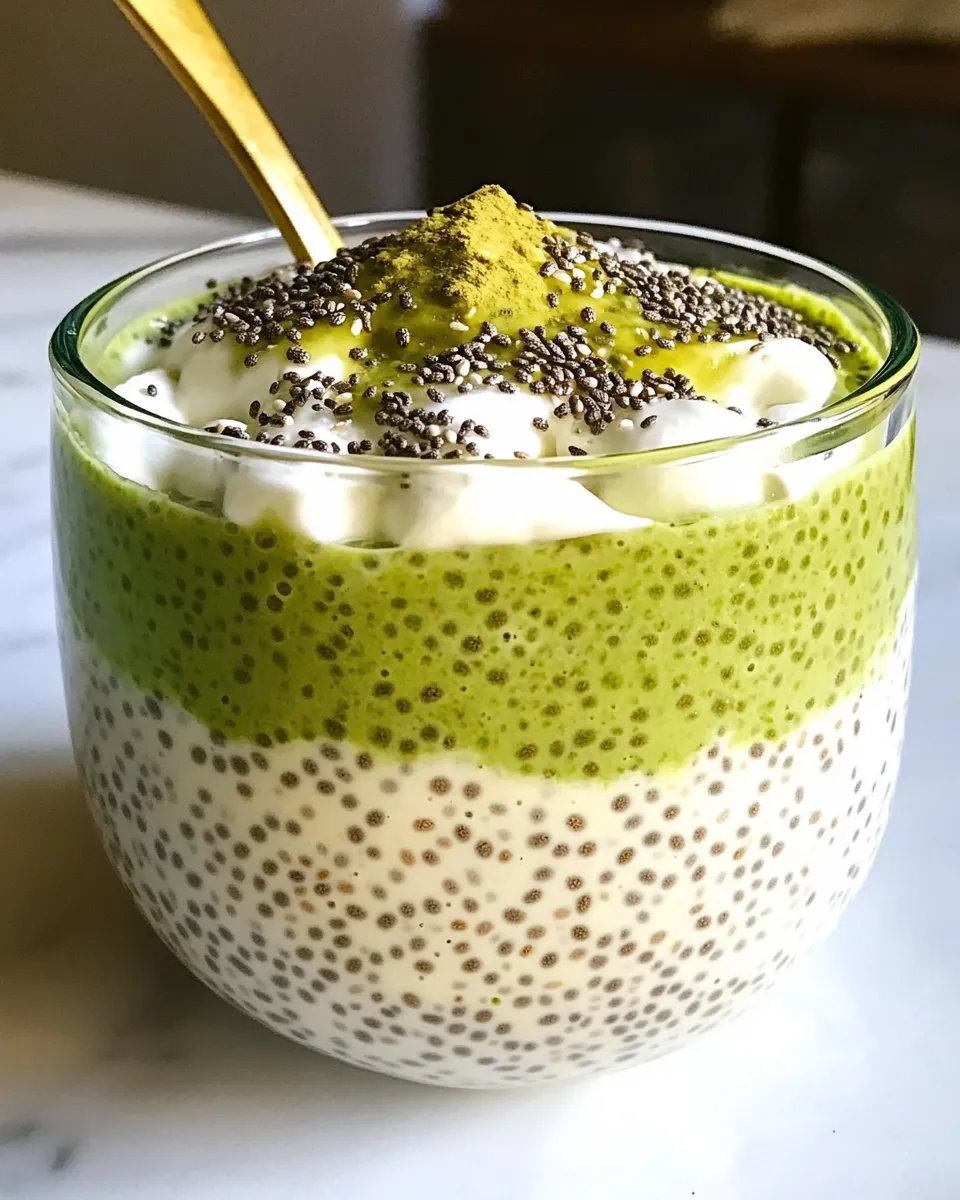 Healthy Matcha Chia Pudding recipe photo