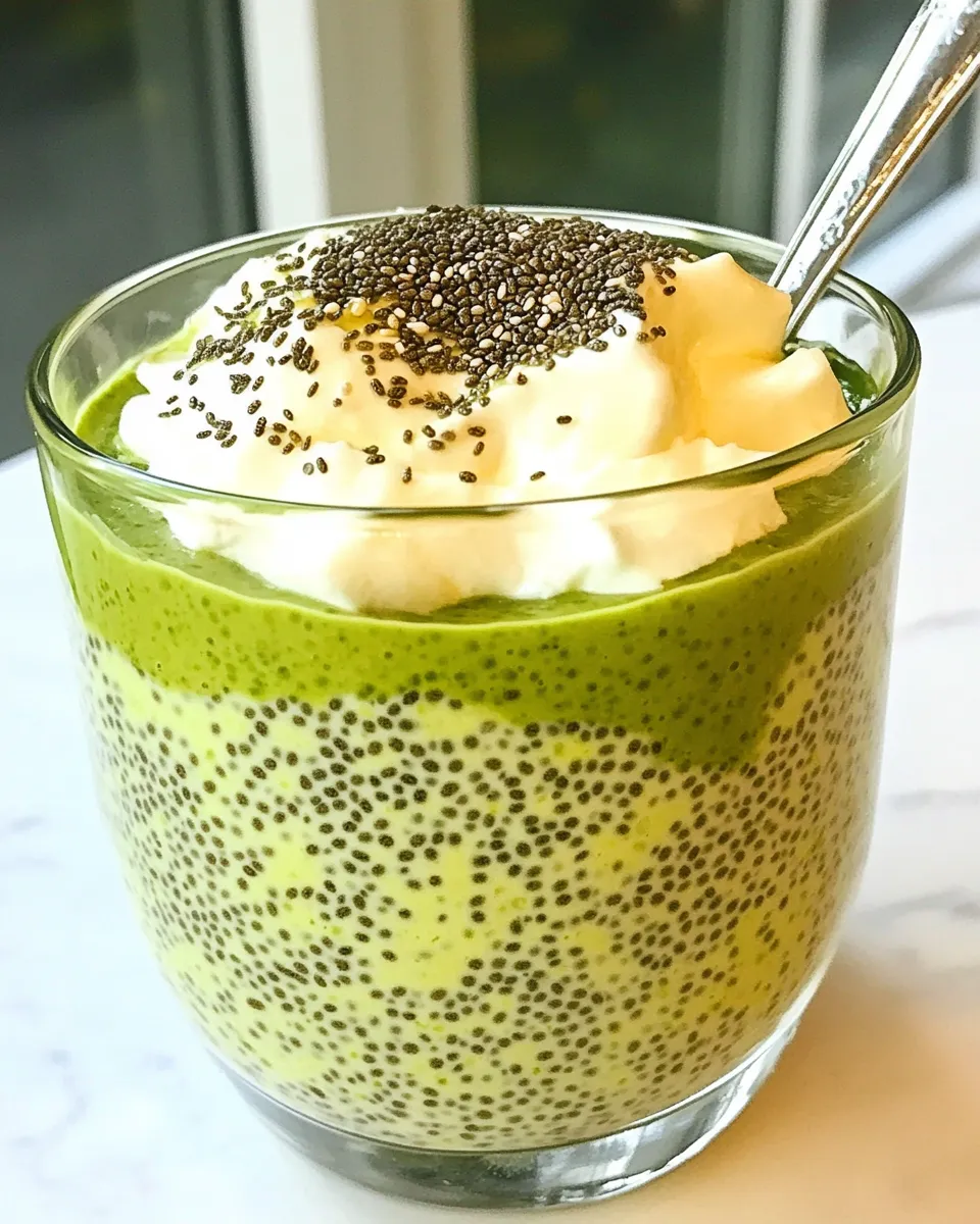 Quick Matcha Chia Pudding shot