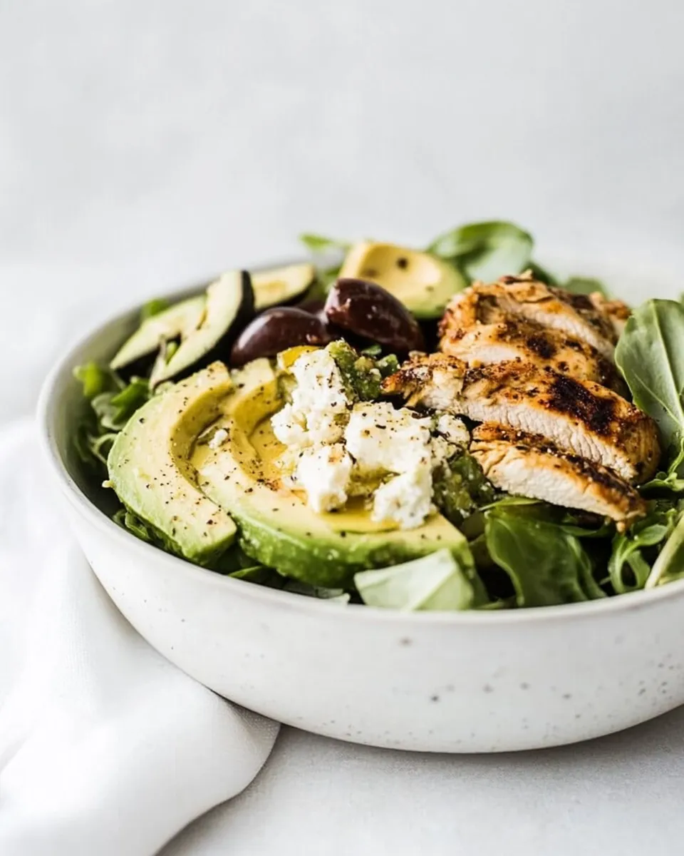 Best Mediterranean Avocado Chicken Salad. food shot