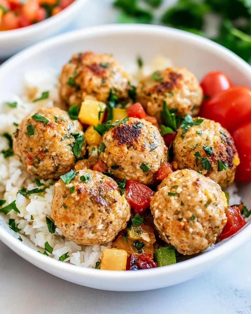 Easy Mediterranean Chicken Meatballs recipe photo