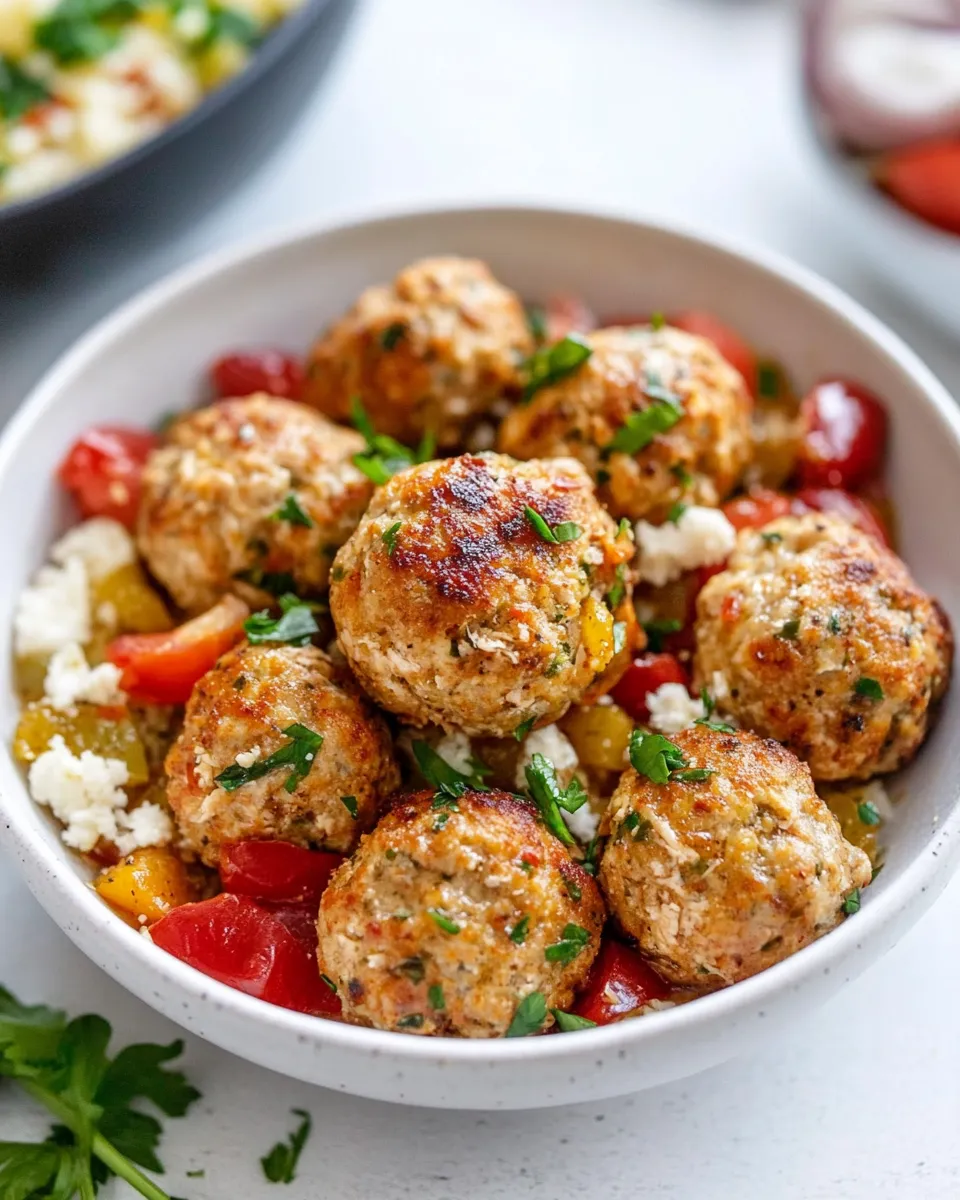 Delicious Mediterranean Chicken Meatballs shot