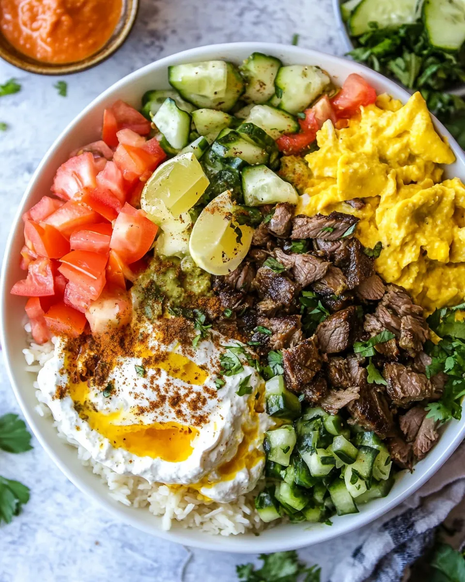 Healthy Mediterranean Lamb Bowls recipe photo