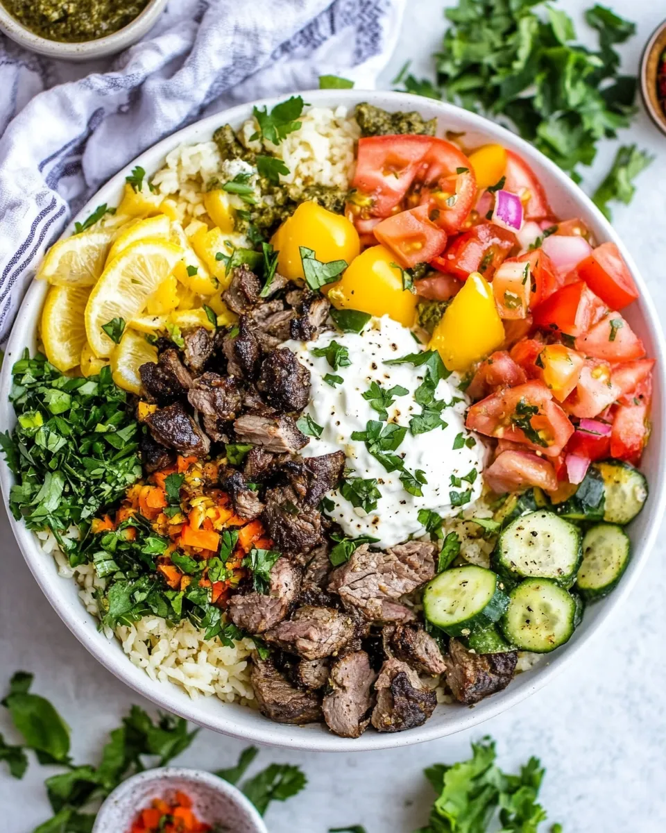 Classic Mediterranean Lamb Bowls shot