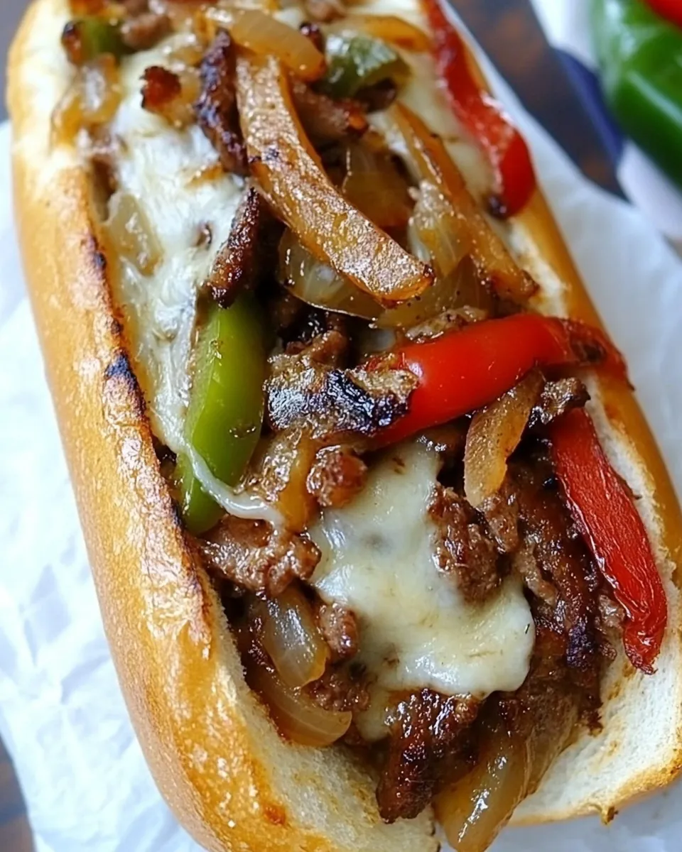 Delicious Milanese Philly Cheesesteak shot