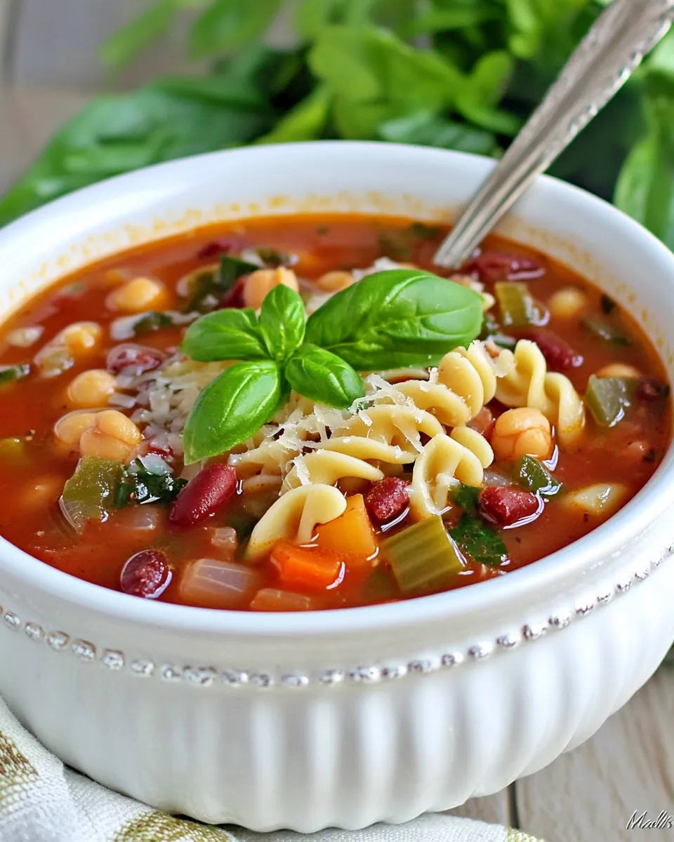 Classic Minestrone Soup with Chickpea Pasta image