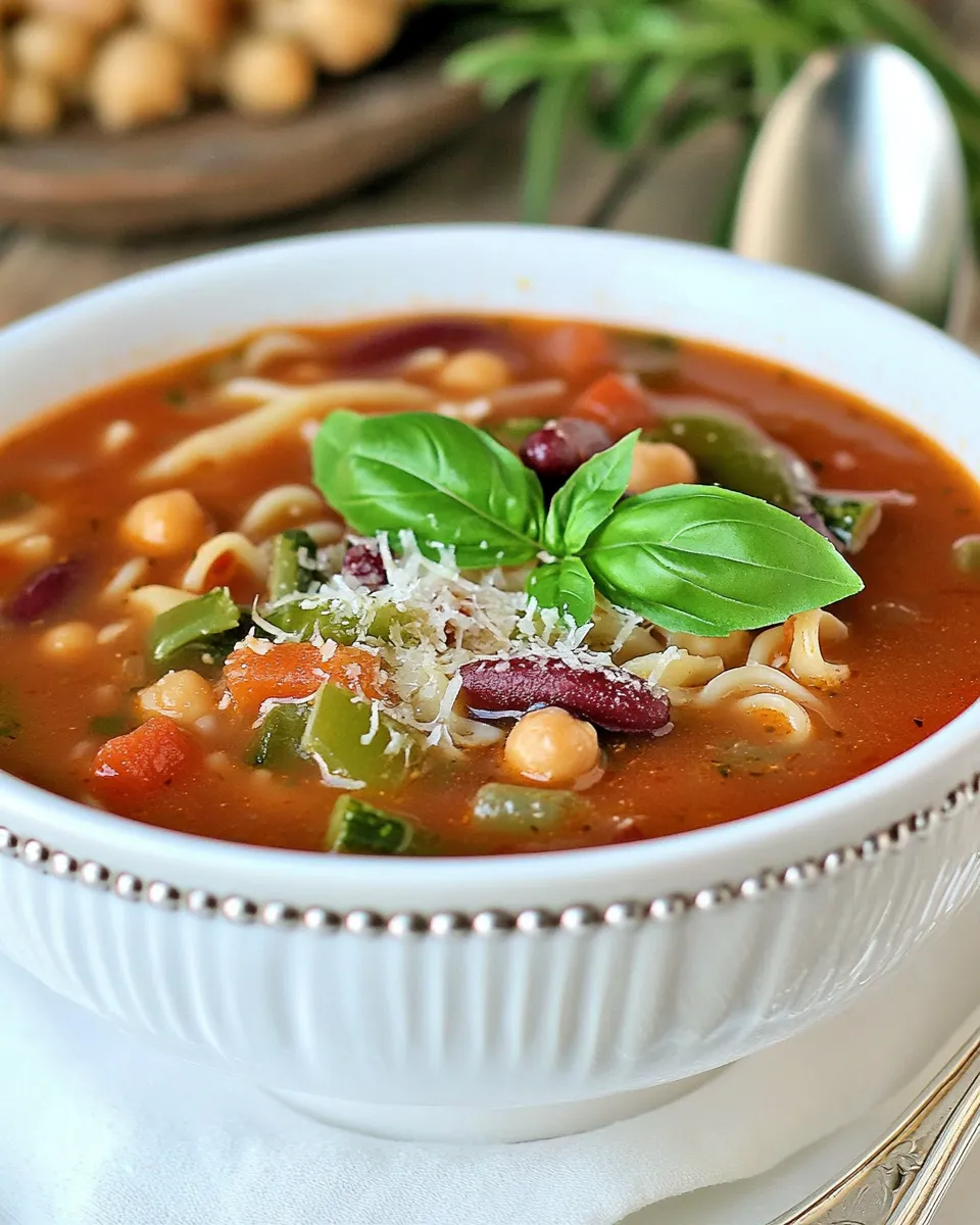Easy Minestrone Soup with Chickpea Pasta recipe photo