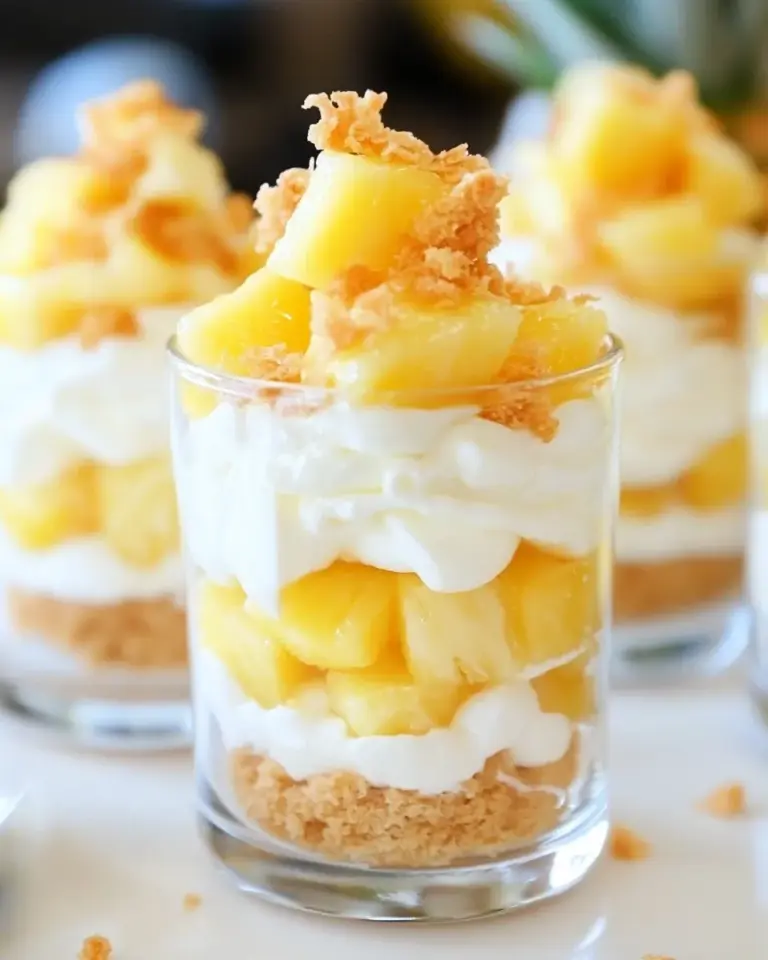 Homemade Mini Pineapple Cheesecake Trifles photo