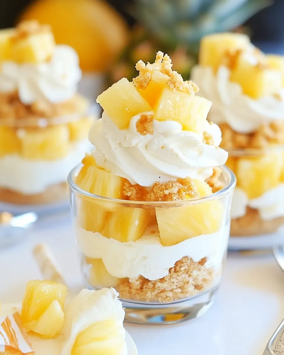 Delicious Mini Pineapple Cheesecake Trifles image