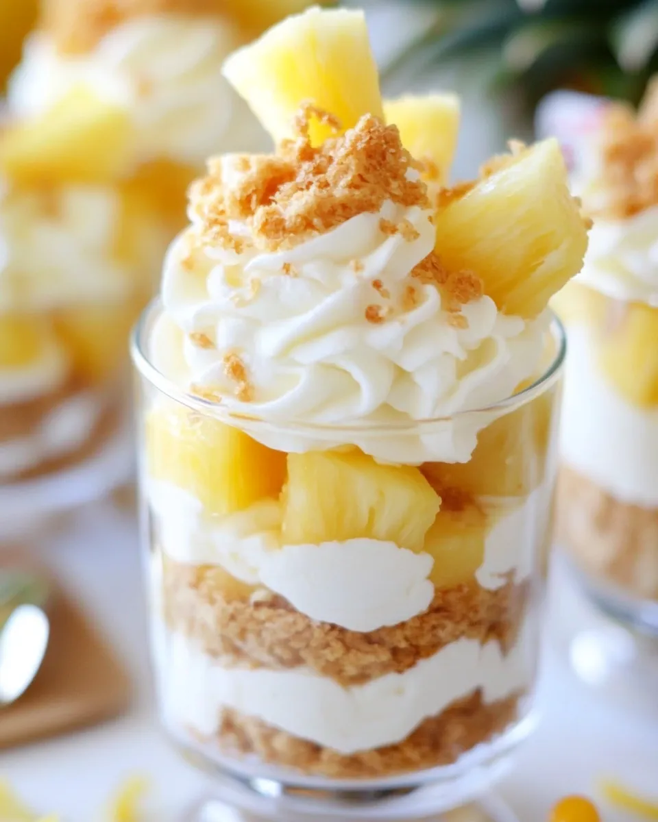 Easy Mini Pineapple Cheesecake Trifles recipe photo