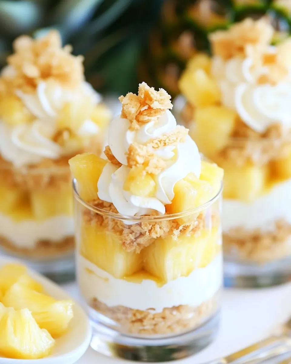 Quick Mini Pineapple Cheesecake Trifles shot