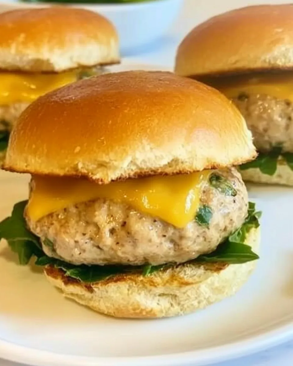 Classic Mini Turkey Burger Sliders With Cheese Recipe image