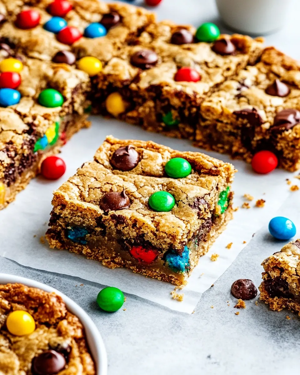 Easy Monster Cookie Bars recipe photo