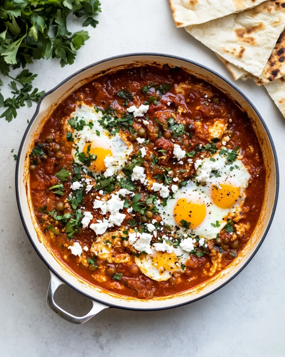 Delicious Moroccan Eggs Shakshuka shot