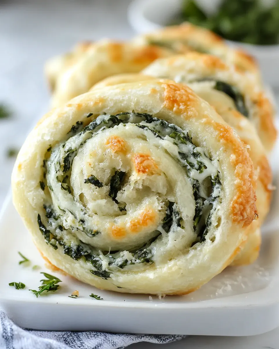 Delicious Muenster and Spinach Pinwheels image