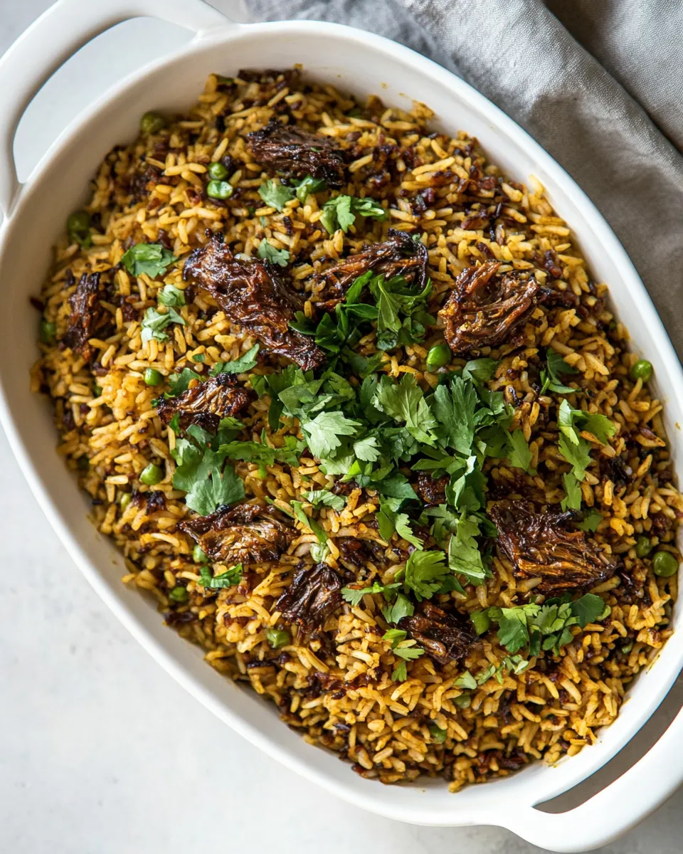 Easy Mujadara Recipe (Lebanese Rice) shot